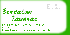 bertalan kamaras business card